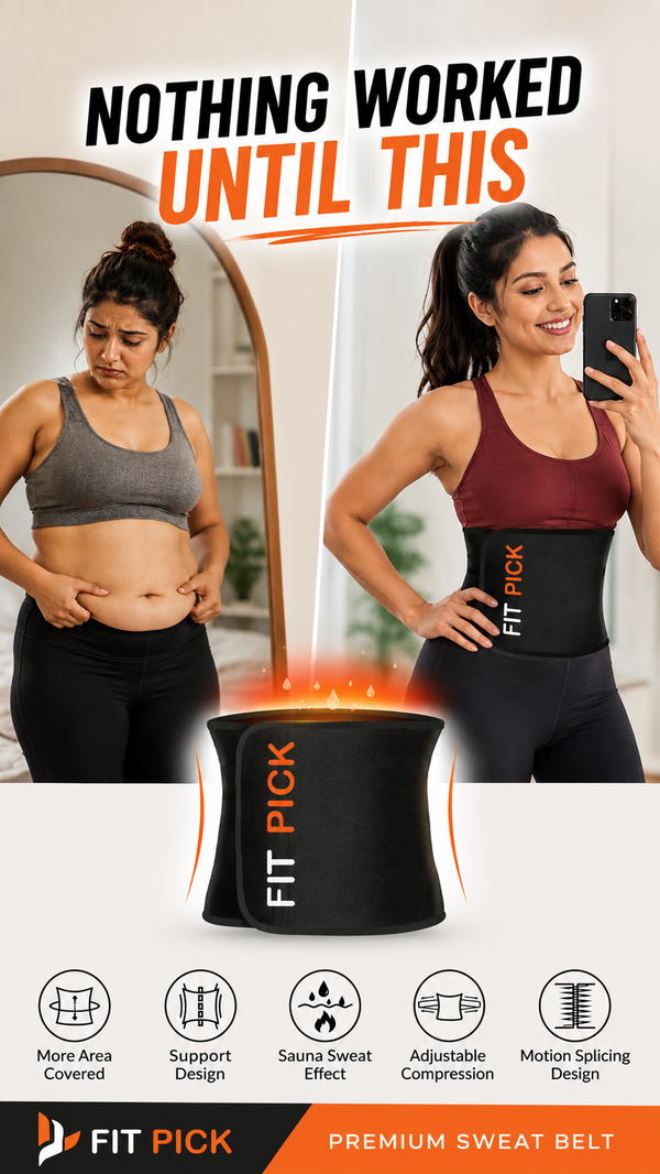 FIT PICK Sweat Belt, Stomach Belt for Women and Men.